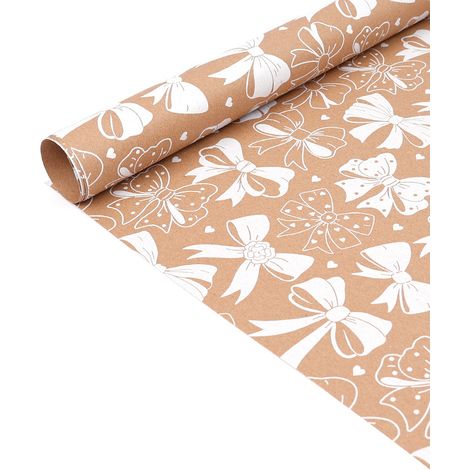 Papier cadeau de Noël (0,43 x 10 m), rouleau de papier cadeau grand format, papier kraft vintage.