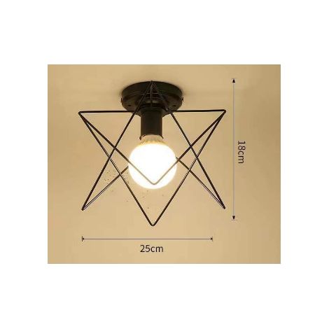 Lampada da parete geometrica in ferro battuto per soggiorno, cucina, loft, sala da pranzo, caffetteria (lampadina non inclusa) Telaio M Luce bianca E27 (1/3)