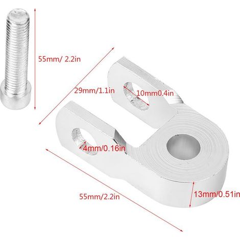 2 pièces Rehausseur Universel Amortisseur Arrière Moto Extension Hauteur Argenté avec Vis (1/5)
