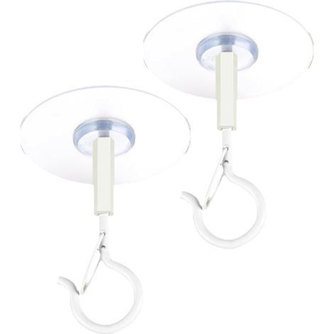 Lot de 2 crochets de plafond adhésifs, clips de suspension de sécurité, fixation murale coupe-vent, fixation auto-adhésive robuste, solution pour suspendre des lumières, bannières, carillons éoliens (1/5)