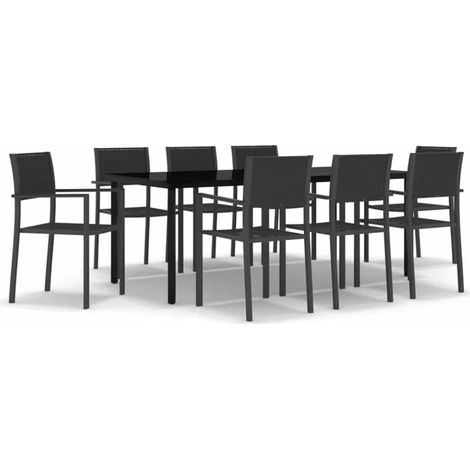 Maison Exclusive - Set da Pranzo da Giardino 9 pz Nero (1/5)