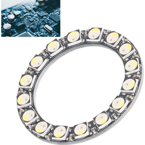 Anneau lumineux LED RGB SK6812 16 bits, 32 couleurs vives + blanc fluorescent, quatre segments interconnectables pour Arduino (1/5)