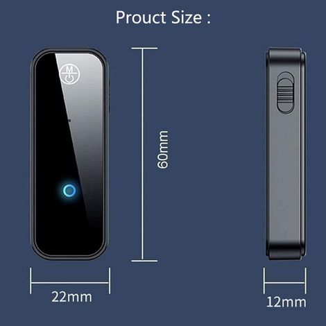 Récepteur/Kit de voiture Bluetooth 5.0 en deux parties, adaptateur audio portable sans fil avec prise auxiliaire 3,5 mm, adaptateur Bluetooth stéréo pour la diffusion de musique à domicile - 221260mm (1/4)