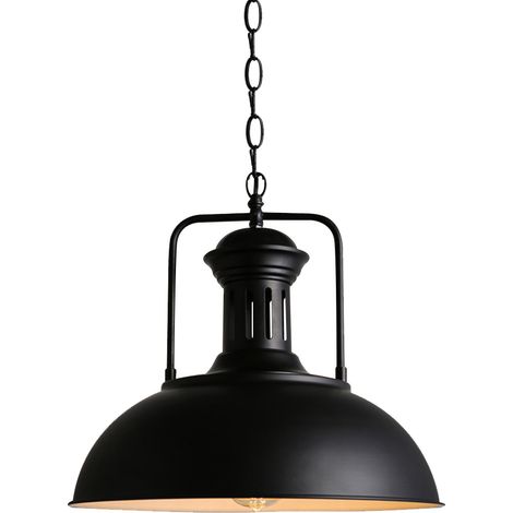 Lámparas De Colgar De Metal Creativa Ø330MM Lámparas De Colgar Retro Industrial Negro Lámparas De Colgar Nostálgica Vintage (1/5)