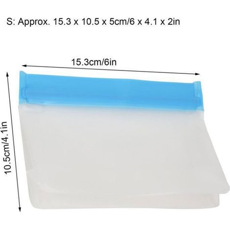 Sacs Alimentaires - Réutilisables - Étanches - Format Petit - Bleu - 10 Pièces (1/5)
