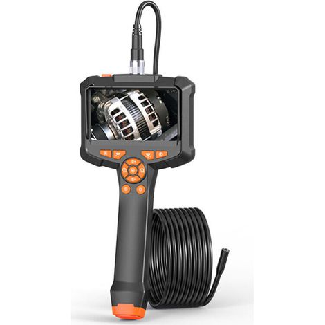 Endoskopkamera. 4,3-Zoll-IPS-Bildschirm, 1080p-HD-Inspektionskamera mit 8 LEDs. Wasserdicht gemäß IP67. 5 Meter langes, halbstarres Kabel. (1/5)
