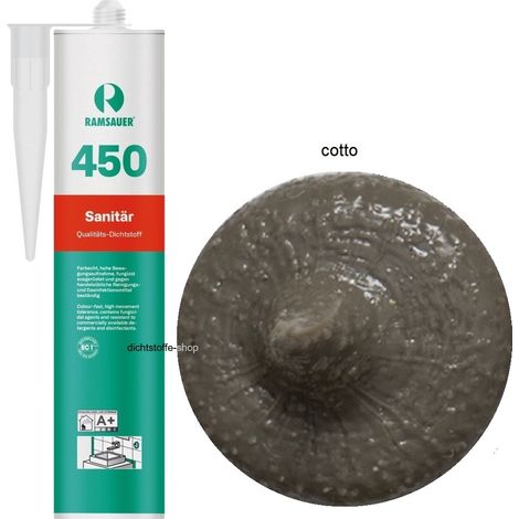 Ramsauer 450 Sanitär Silikon Fugen Dichtstoff 310ml Kartusche cotto