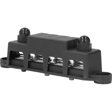 Barre omnibus à 4 positions avec goujons M10, bloc de distribution électrique pour automobile, camping-car et yacht, 48 V CC, 250 A, noir (1/5)