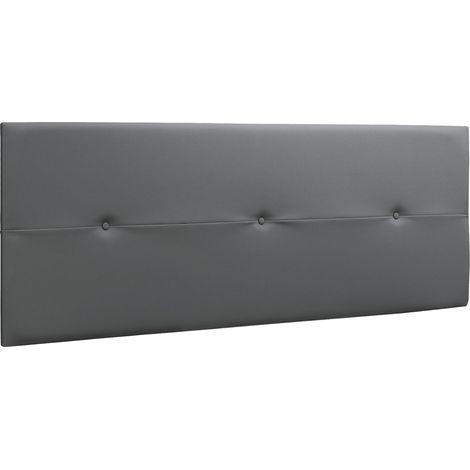 Cabezal acolchado tapizado en polipiel color ceniza. Con 3 botones (Ancho 160 cm/Alto 55 cm/Fondo 4 cm) (1/4)