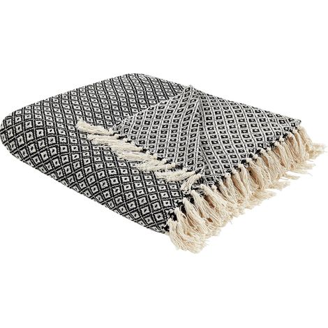 Kuscheldecke CHYAMA Baumwolle 220 x 240 cm Schwarz