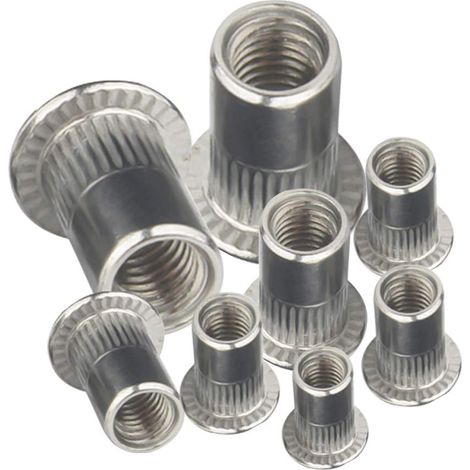Écrou à Rivet Fraisé Petit M3/M4/M5/M6/M8/M10/M12 Acier inoxydable Ecrous de Rivet Écrou Insers Fileté Écrous a Sertir M8 10 Pièces (1/5)