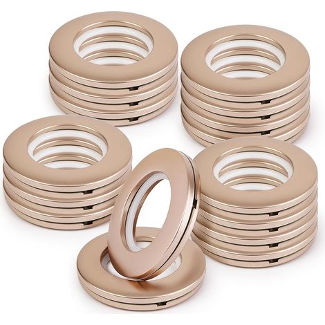 16 Œillets, Plastique ABS, Diamètre Intérieur 40mm, Anneaux, Tringle jusqu'à 35mm, Fenêtre et Douche