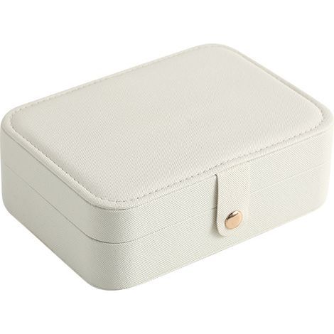 Joyero portátil con tapa abatible, fácil de guardar pendientes y anillos, organizador de joyas multifuncional. (1/4)
