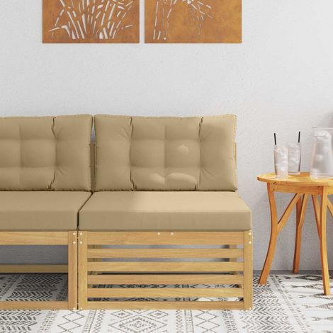 vidaXL Sofa de milieu extérieur Bois d'Acacia Massif Blanc