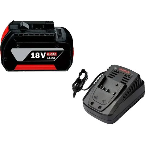 Batterie, 18V, capacité de 8000mAh, 8.0AHX1-chargeurX1 (1/2)