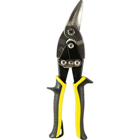 Cisailles à tôle pour gauchers, 250 mm. Lame en acier au carbone, poignées caoutchoutées, dents dentelées, coupe-tôle, cisailles