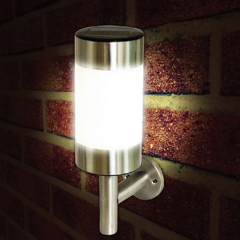 Applique Murale Solaire - Acier Inoxydable - Étanche IP44 - Pour Jardin, Terrasse, Balcon, Allée - 2 Pièces (1/5)