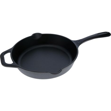Victoria 36706 Sartén Hierro Fundido Curado Inducción 30cm, Apta Fuego, Barbacoa, Horno Cast Iron Skillet Negro