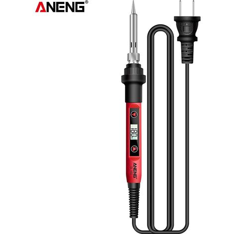 ANENG 12-teiliges Lötkolben-Set, Mini-Elektrolötkolben mit LCD-Digitalanzeige, intelligenter WE-US-Stecker