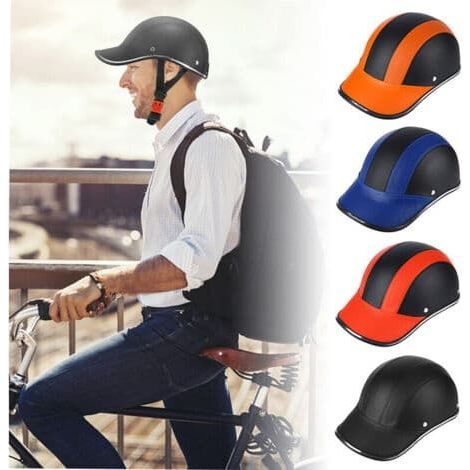 demi-casque Harley, casque de baseball bleu léger au style rétro pour hommes et femmes (1/4)