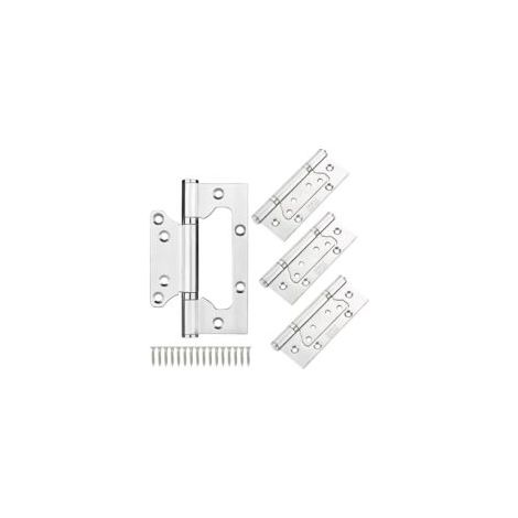 Bisagras empotrables de acero inoxidable de alta resistencia para puertas enrollables, 5 pulgadas, 4 unidades, color plata - Crezuo (1/4)