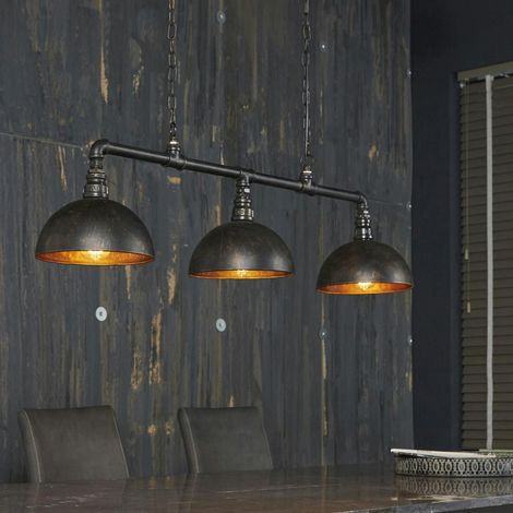 Suspension industrielle tuyau 3 demi-globes TRIBECA (1/5)