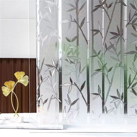 Bamboo-textured blackout window film – Samsung protection – Adhesive-free electrostatic film – 45 x 100 cm (1/5)