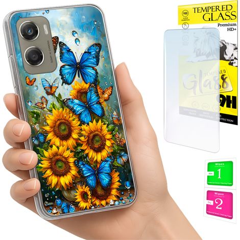 Étui pour Motorola Moto G06 / G06 Power : coque arrière papillon avec verre (1/5)