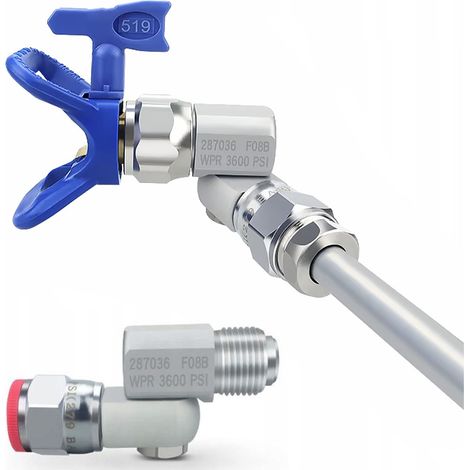 Rosfix Drehgelenk 7/8" – 360° Adapter für Airless Farbspritzgerät  Aluminium, Leckschutz, einstellbare Steifigkeit  Zubehör für Farbspritzpistole