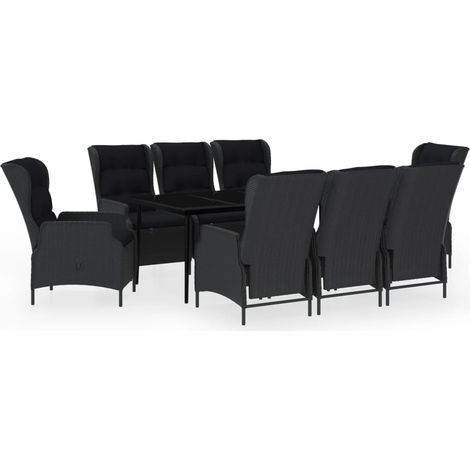 Set Mobili da Pranzo per Giardino 9 pz Grigio Scuro vidaXL (1/5)