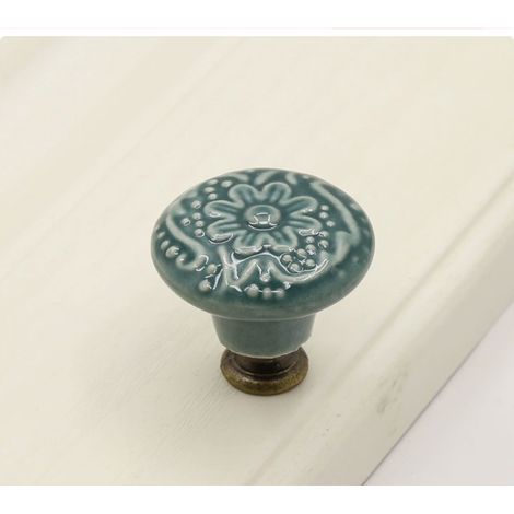 Vintage-Möbelknöpfe mit Schrauben (2,5 cm), Möbelmontage, 4,3 cm, grüne Keramik