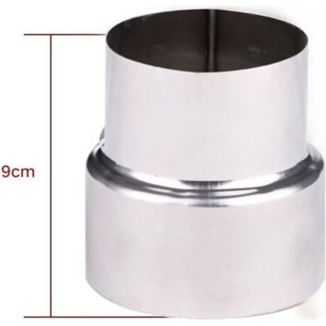 Réducteur de tuyau de fumée en acier inoxydable, adaptateur de cheminée, tuyau de poêle, réduction en acier inoxydable, tuyau de fumée, tuyau de poêle (90-80mm) (1/4)