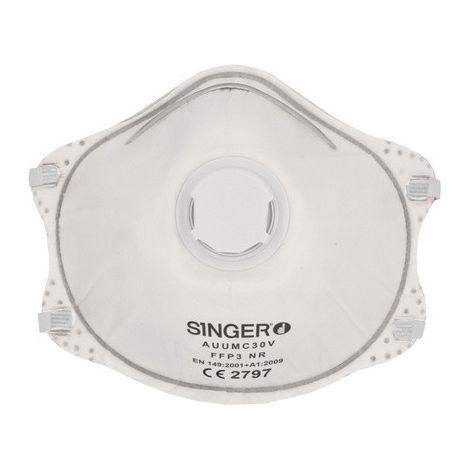Boite de 10 Demi-masques respiratoires FFP3 NR avec valve SINGER SAFETY AUUMC30V (1/2)