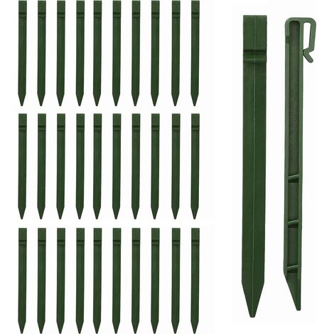 Lot de 30 piquets d'ancrage, 24,6cm, plastique résistant, pour bordure paysagère, jardin, terrasse (1/4)