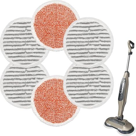 Paquete de 6 almohadillas de repuesto de microfibra reutilizables para mopa de vapor Shark S7000AMZ S7001 S7001TGT S7000 Series (1/5)