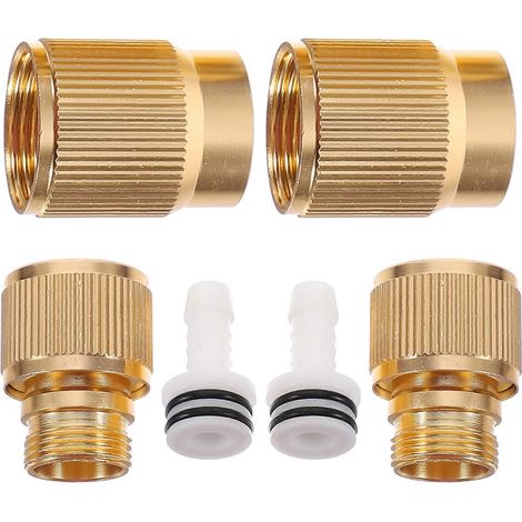 Raccord de tuyau d'eau en alliage d'aluminium plaqué cuivre pour 2 accessoires rapides (1/5)