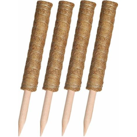[JAMAIS UTILISÉ]Tuteur en Mousse de Coco pour Plantes de 16 Pouces - Lot de 4 Supports en Mousse de Coco pour Plantes Grimpantes, Intérieures et Extérieures - Teinte Brune. (1/5)