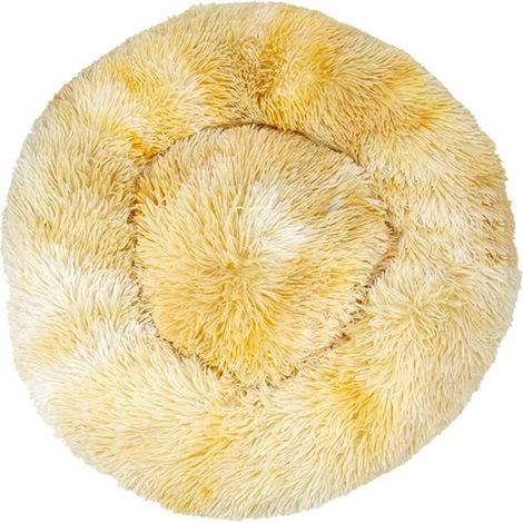 Lit pour chat, coussin moelleux, doux lavable pour chats chiens (tie-dye jaune, 50 cm), (1/5)