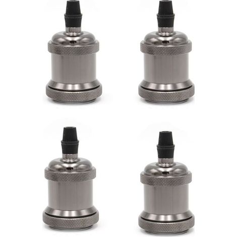 Vintage E27 Socket Holder. 4pcs Ceiling Socket Lamp Base Retro Lamp Holder Pendant Lamp Adapter Hanging Lamp Accessories. Black (1/4)