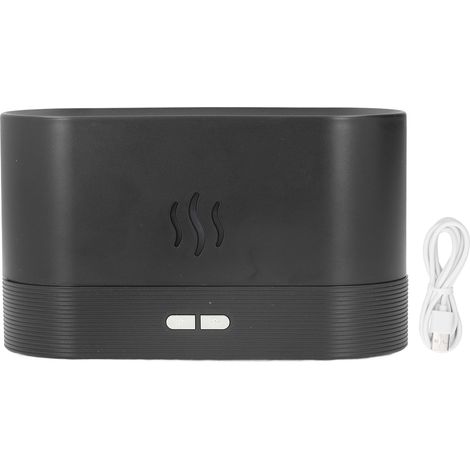 180-ml-USB-Luftbefeuchter, Schwarz – Flammensimulation, automatische Abschaltung, sanftes LED-Licht und leiser Betrieb für Büro, Auto oder Zuhause (1/5)