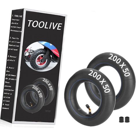 1PZ F3I-205 Chambre à air 200x50mm 8 pouces pour scooter électrique trottinette remplacement pour Razor E100 E150 E200 Dune Buggy Schwinn Mongoose Bladeze ePunk, Chambre à air 8" avec valve coudée 90° (1/4)