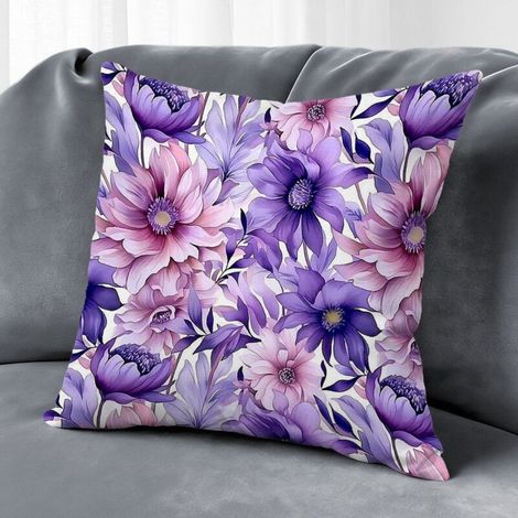 Housse de coussin fleurs colorées, décoration salon maison,40×40cm (1/5)