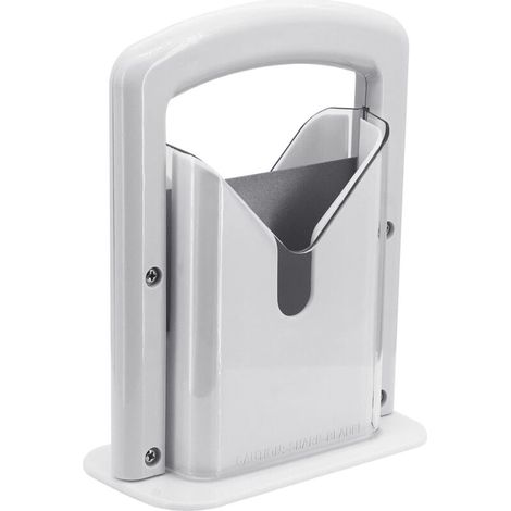 Trancheuse à bagel pour bagel - Outil de coupe auxiliaire pour outils de cuisine et gadgets - Plastique + acier inoxydable - Blanc