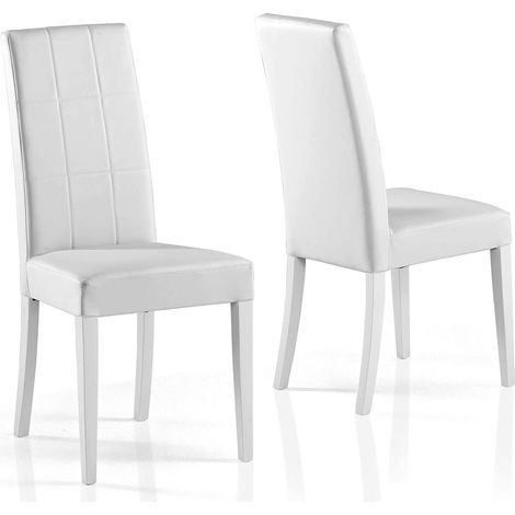 Sedia Liu Bianco sedile ecopelle legno similpelle cucina sala da pranzo design moderna albergo ristorante