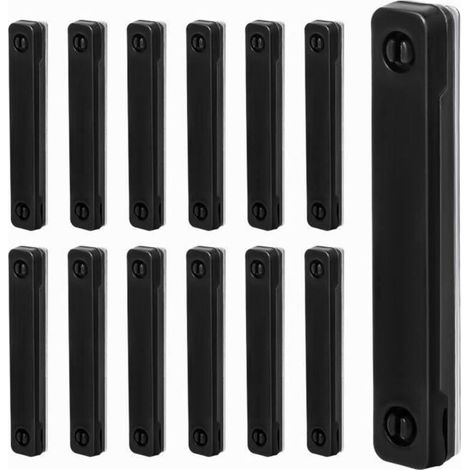 12PCS Aimants Fixation pour Moustiquaires, Support Magnétique pour Moustiquaire, Rideaux - Sans Perçage - Noir