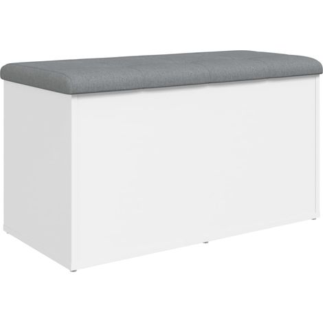 Panca portaoggetti bianca 82 x 42 x 45 cm in derivati del legno bianco DEC024713