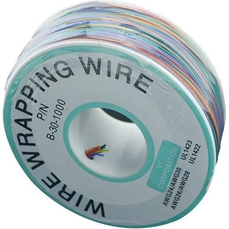 Fil de câblage électronique en cuivre étamé 30AWG, 8 couleurs, pour circuits imprimés et aviation (1/5)