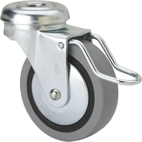 rueda giratora agujero m10 freno varil.601-060-51 poliamix-goma gris eje liso (1/2)