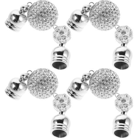 Lot de 4 fermoirs magnétiques pour colliers et foulards - Connecteurs de rechange pour bijoux et accessoires - Boucles magnétiques pour foulards - Fournitures pour la création de bijoux (1/5)