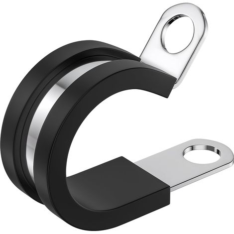 100 colliers de serrage 1/2" - Colliers de serrage isolés en acier inoxydable 304 pour tuyaux et tuyaux (1/5)